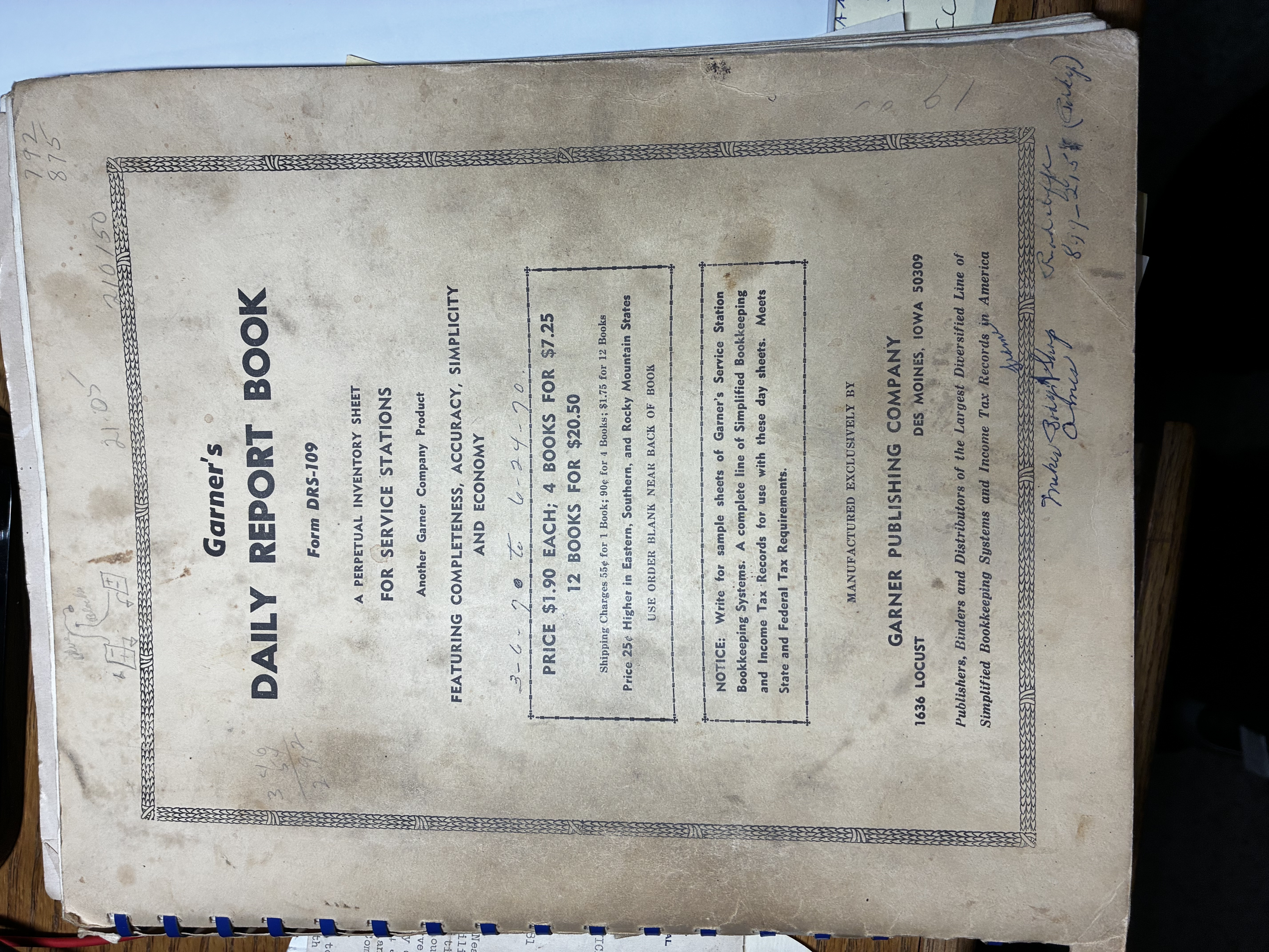 Garner's Daily Report Book