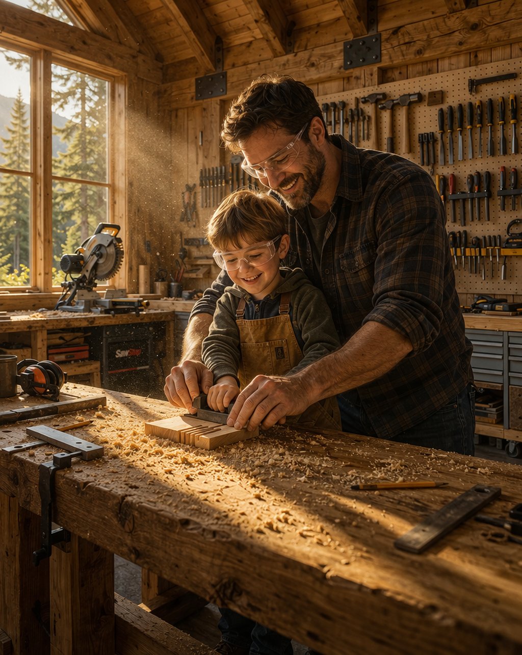 Men eating together at Trinity Lodge
